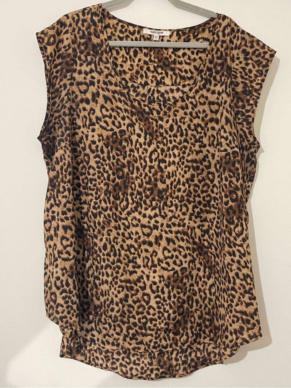 Daniel Rainn Leopard Print Cap Sleeve Camisole - Brown Size 3X
